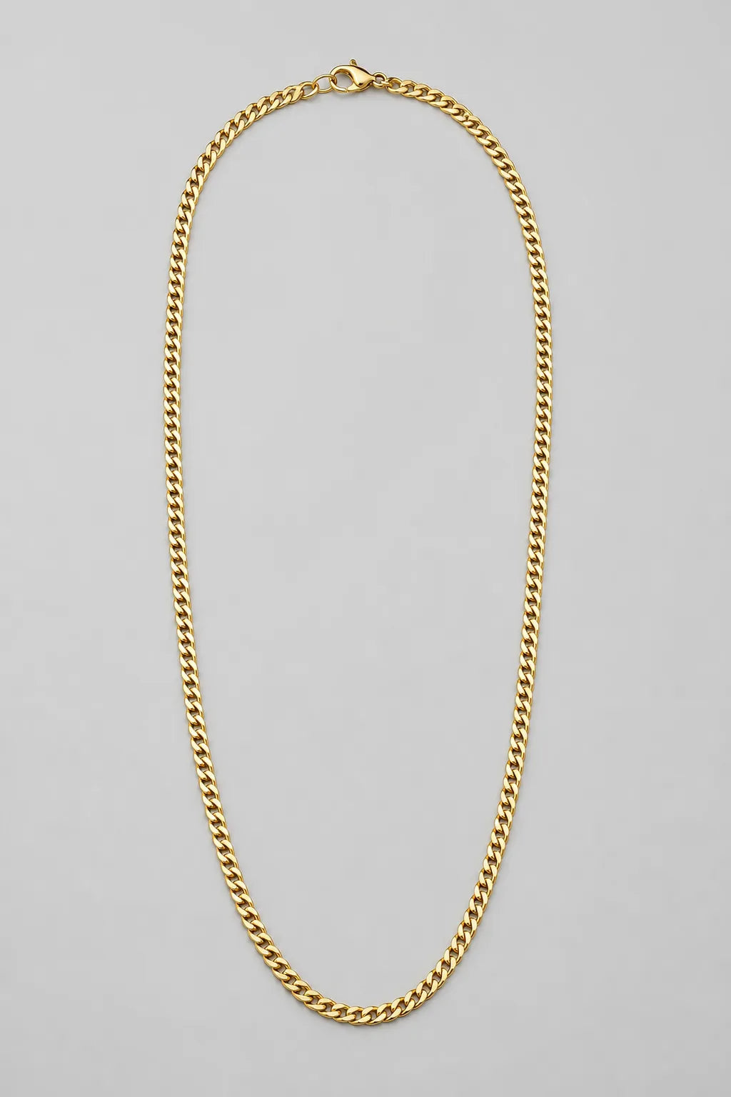 3mm Gold-tone Cuban Link Chain — presentation — Gold-tone