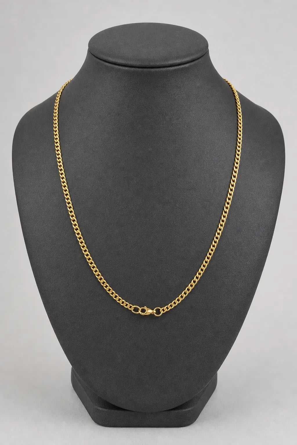 3mm Gold-tone Cuban Link Chain — stand — Gold-tone