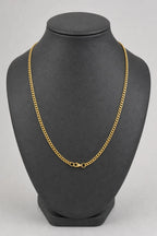 3mm Gold-tone Cuban Link Chain — stand — Gold-tone