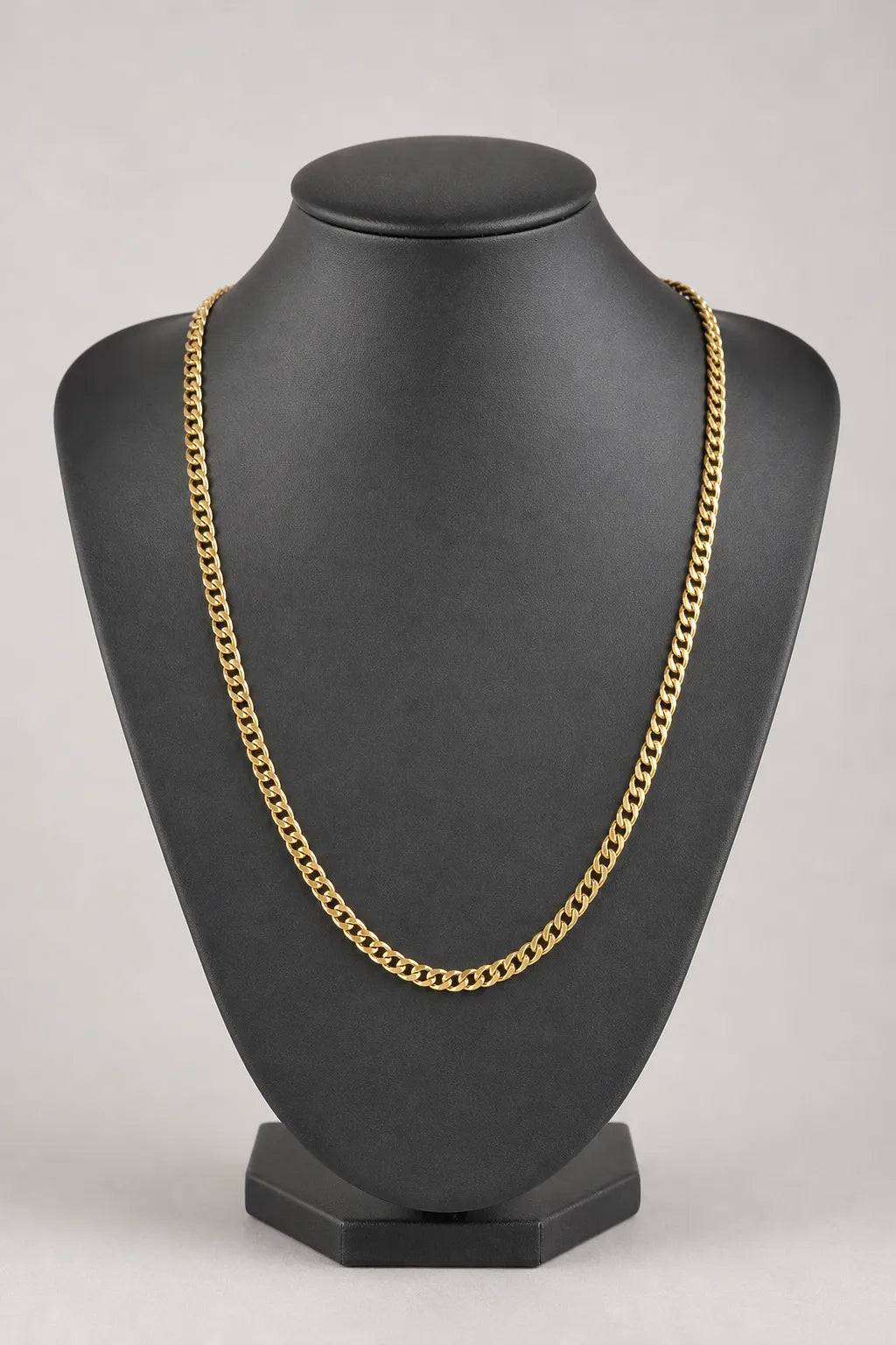 4.5mm Gold-Tone Cuban Link Chain — stand — Gold-tone