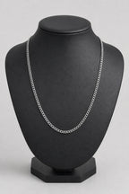 3mm Silver-tone Cuban Link Chain — stand — Silver-tone