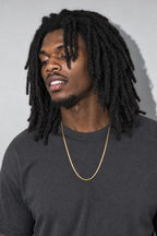 3mm Gold-Tone Snake Chain — worn — gold-tone