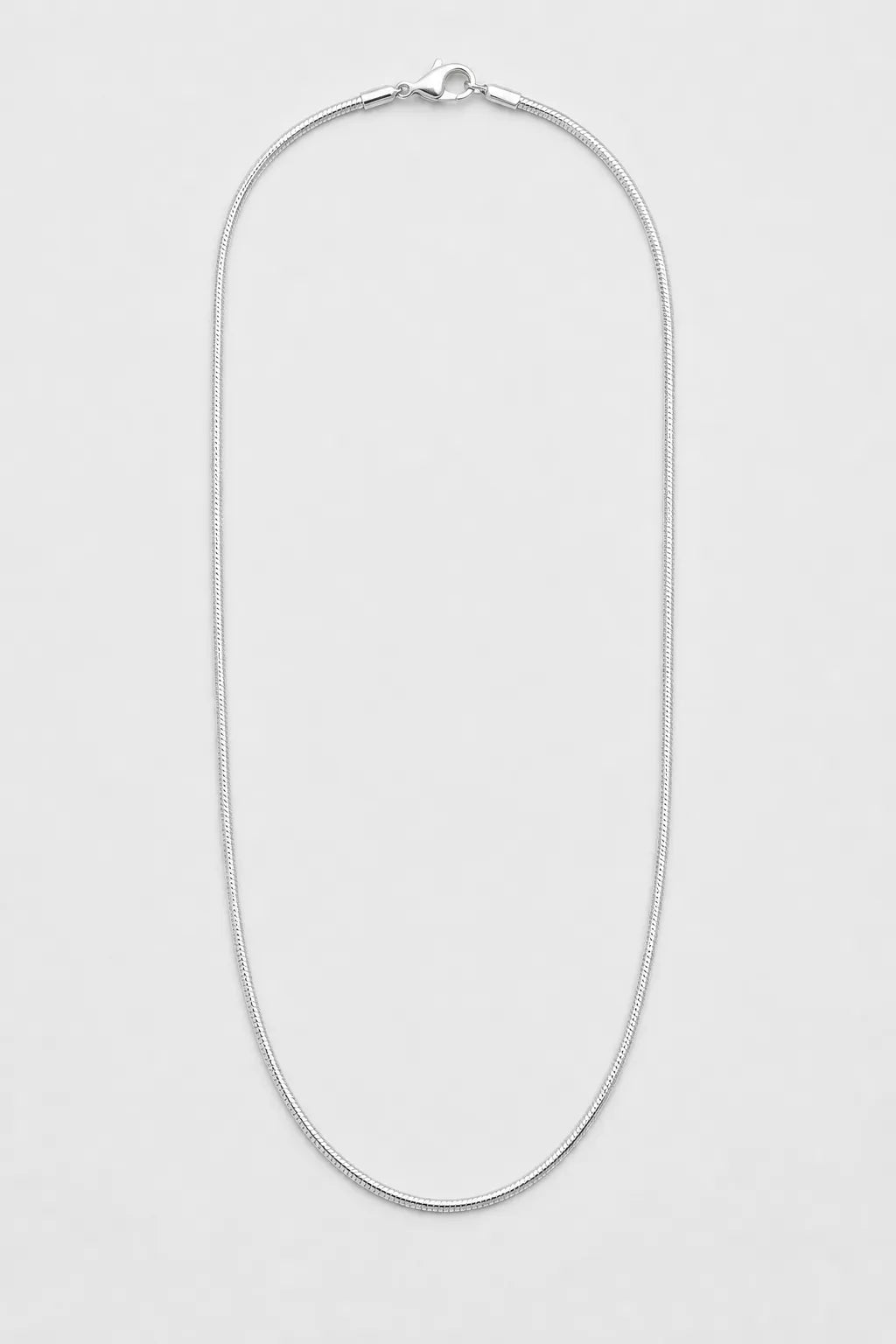 1 mm Silver Snake Chain — presentation — Silver-tone
