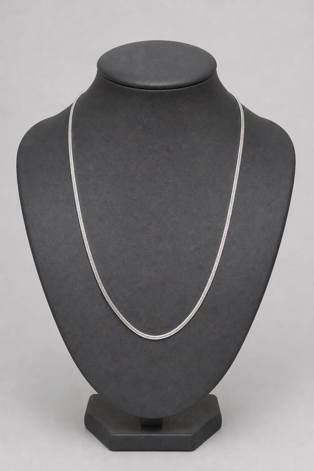 1 mm Silver Snake Chain — stand — Silver-tone