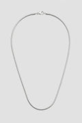 2mm Silver-tone Snake Chain Necklace (45–60 cm) — presentation — silver-tone