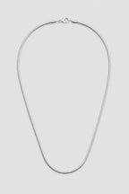 2mm Silver-tone Snake Chain Necklace (45–60 cm) — presentation — silver-tone