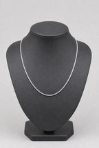 2mm Silver-tone Snake Chain Necklace (45–60 cm) — stand — silver-tone