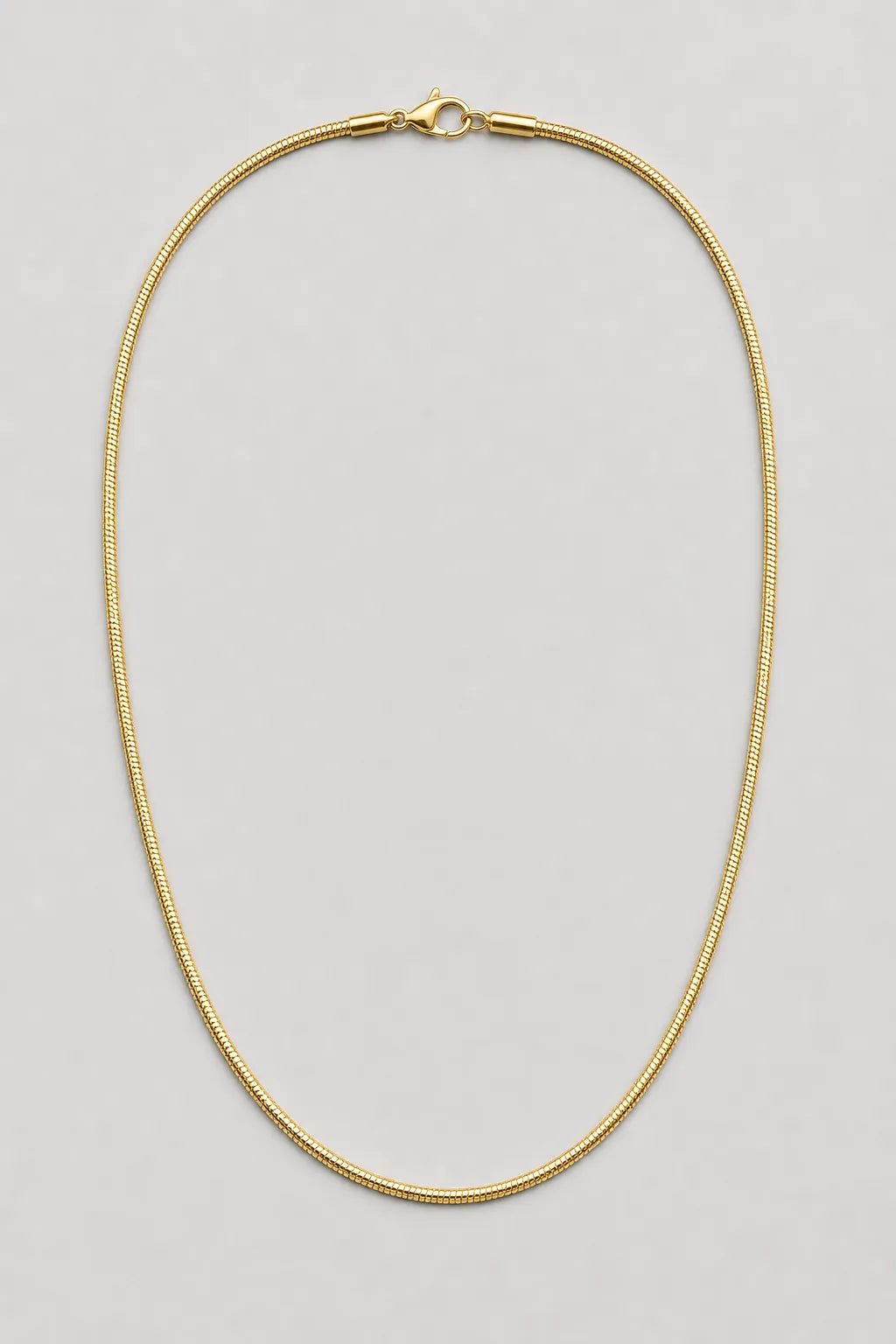 2mm gold snake chain — presentation — gold color