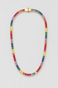 Rainbow Tennis Chain — presentation — Gold-tone