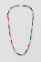 Rainbow Tennis Chain — variant — Silver-tone