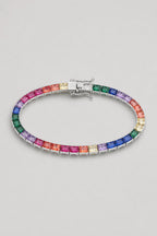 Rainbow Tennis Chain — variant — Silver-tone