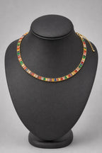 Multicolor Tennis Chain Necklace — stand — Multicolor
