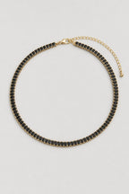 Multicolor Tennis Chain Necklace — variant — Black