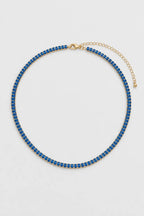 Multicolor Tennis Chain Necklace — variant — Dark Blue