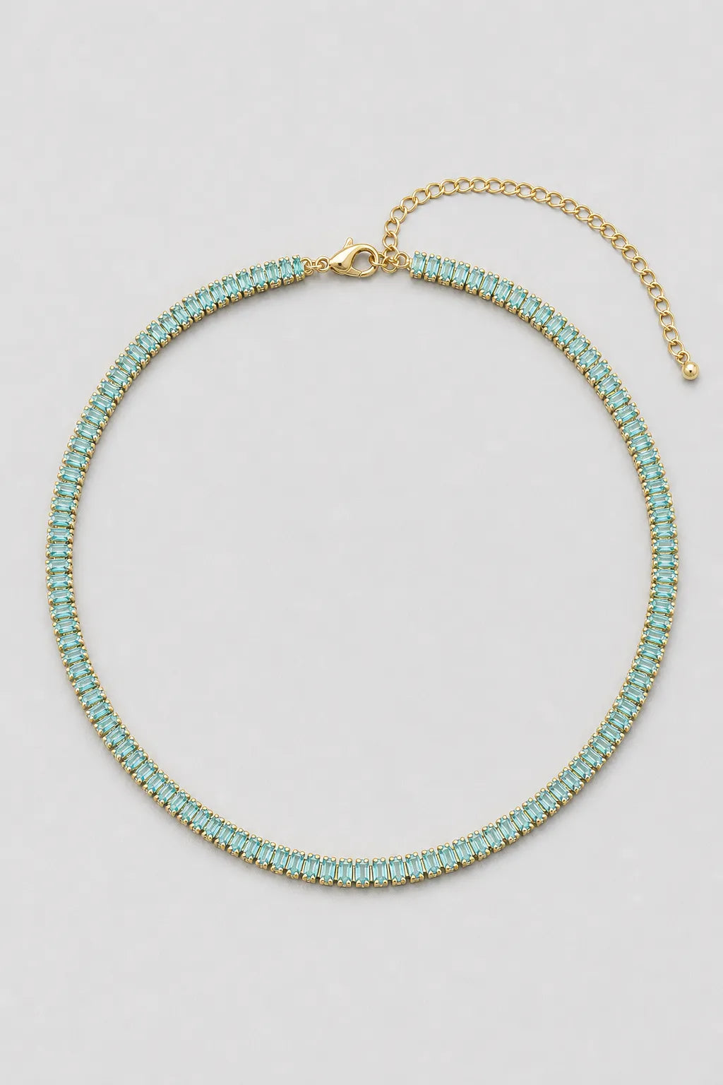 Multicolor Tennis Chain Necklace — variant — Light Blue