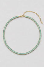 Multicolor Tennis Chain Necklace — variant — Light Blue