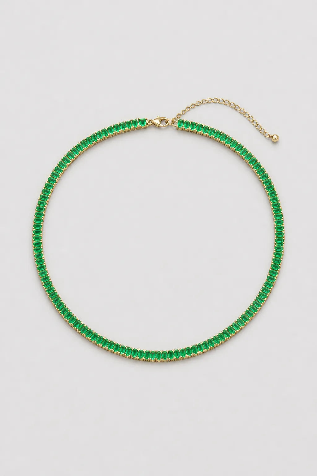 Multicolor Tennis Chain Necklace — variant — Green
