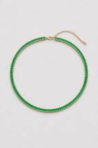 Multicolor Tennis Chain Necklace — variant — Green