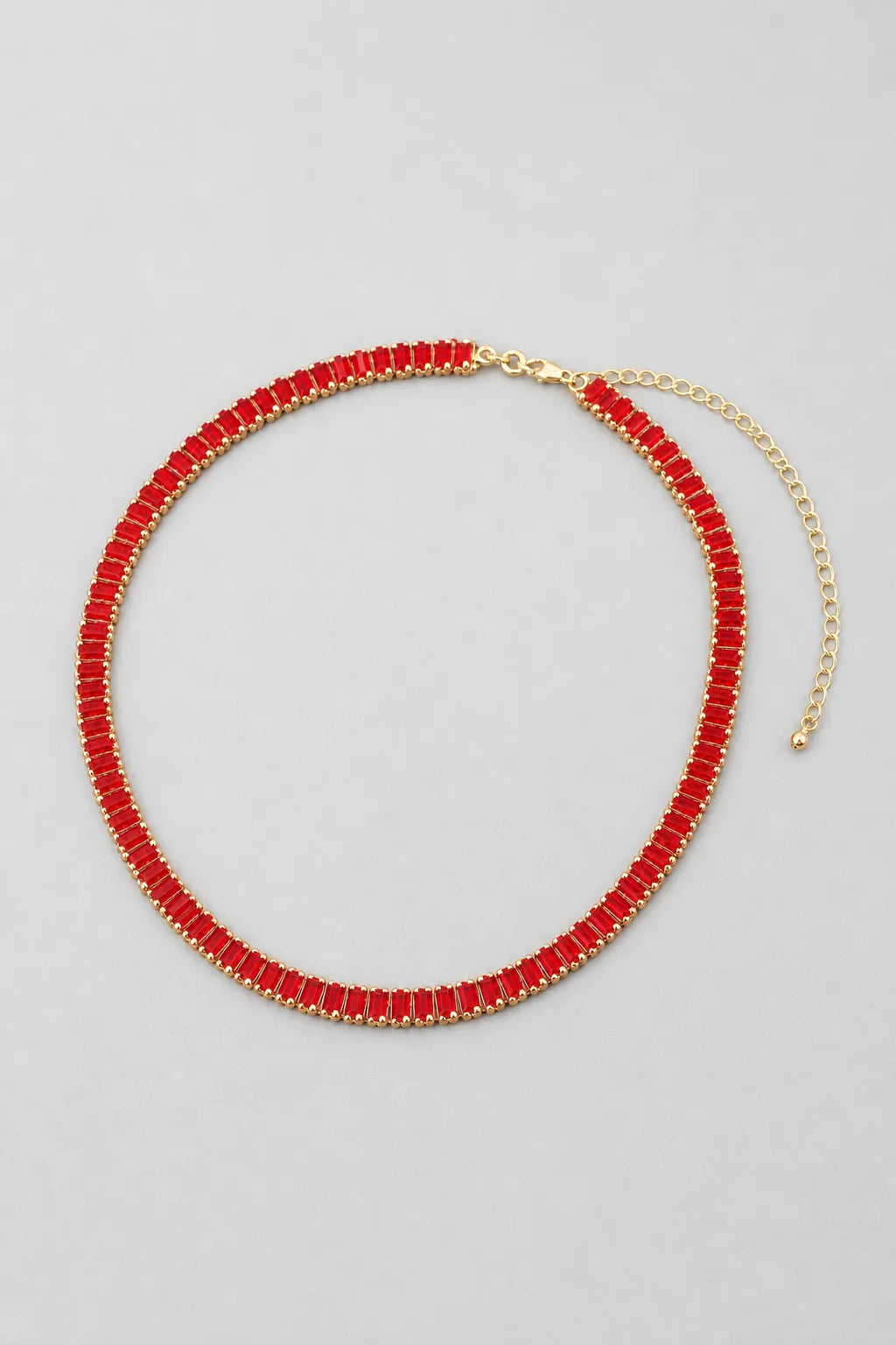 Multicolor Tennis Chain Necklace — variant — Red