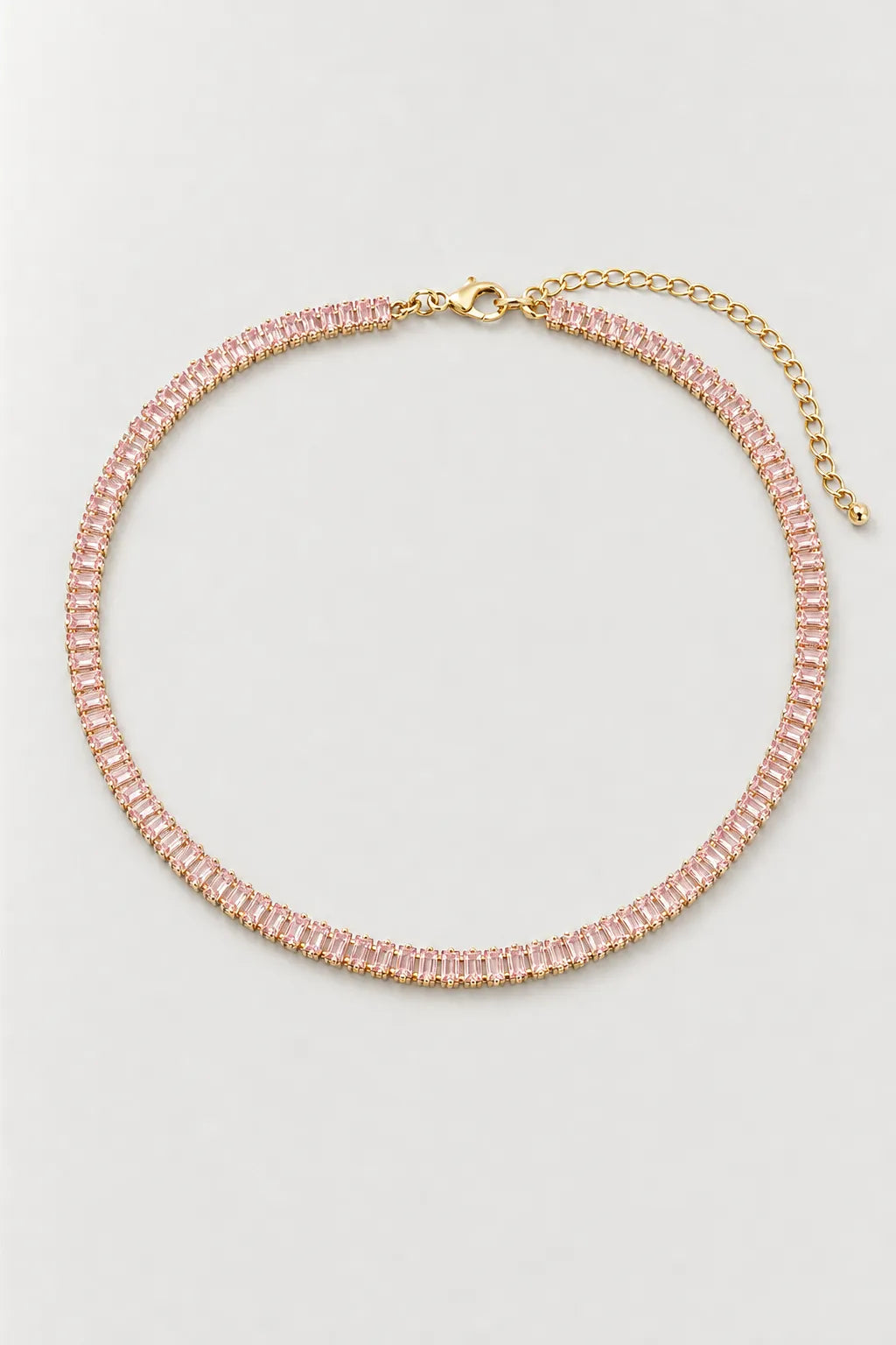 Multicolor Tennis Chain Necklace — variant — Pink