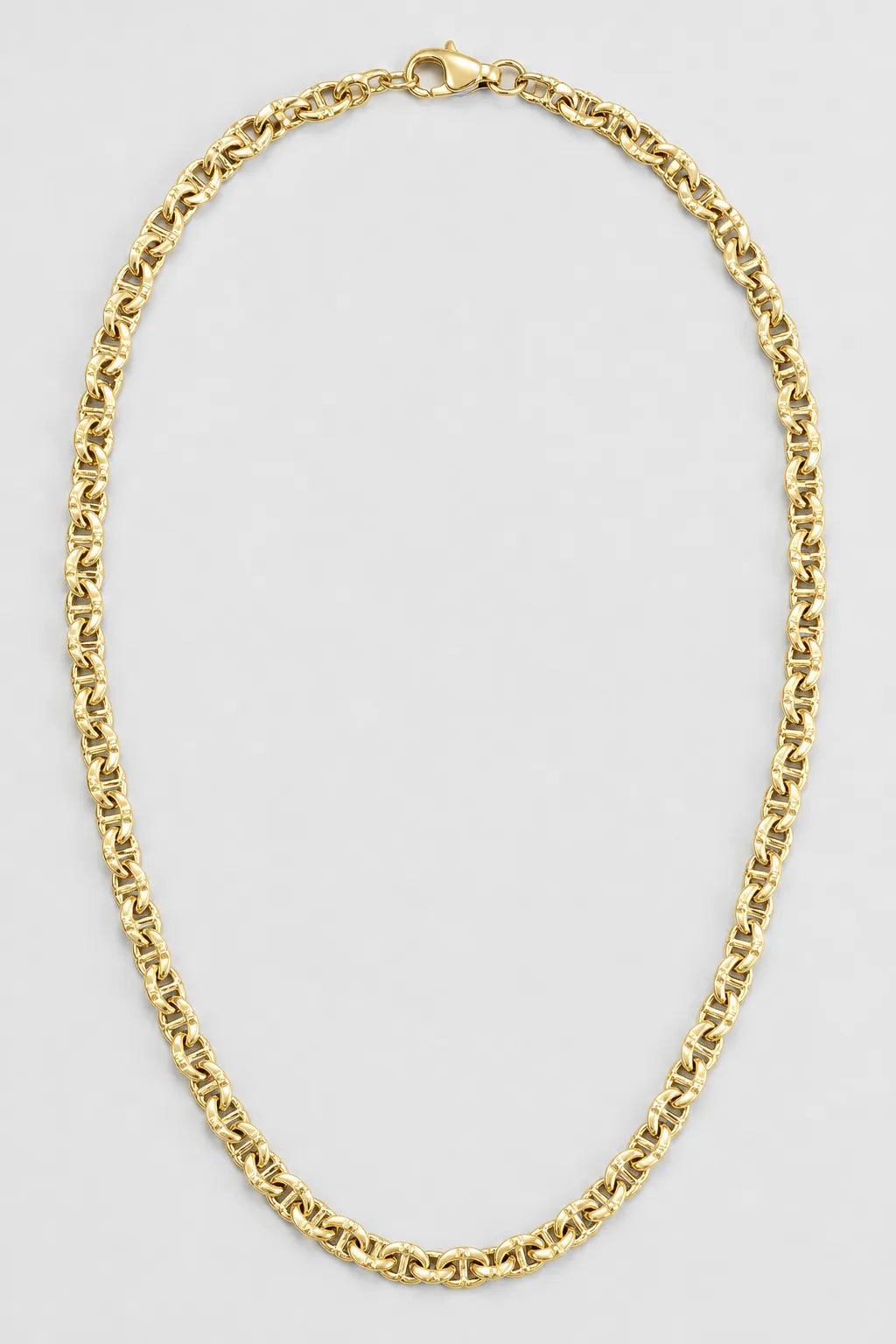Flat Mariner Chain Necklace — Gold-tone — presentation — Gold-tone