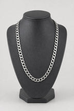 10mm Silver-Tone Cuban Link Chain — stand — Silver-tone
