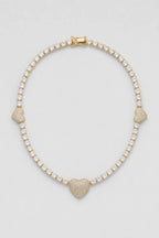 Heart Tennis Chain Necklace — variant — gold-tone
