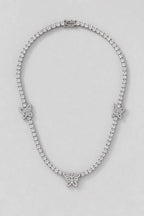 Heart Tennis Chain Necklace — variant — silver-tone