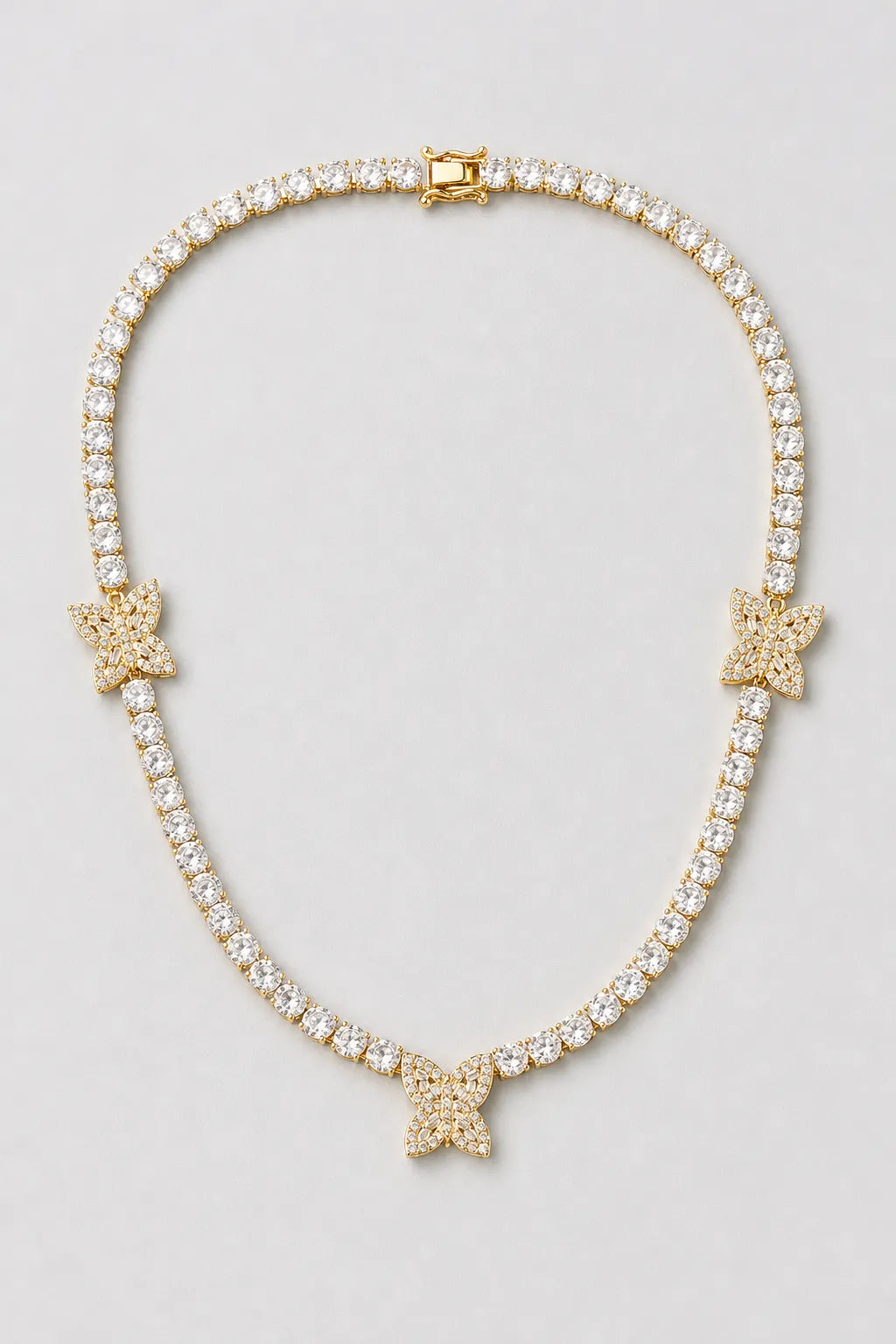 Heart Tennis Chain Necklace — variant — gold-tone