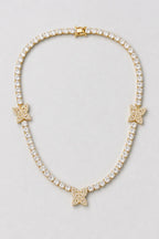 Heart Tennis Chain Necklace — variant — gold-tone