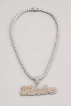 Custom Tennis Chain — Personalized Name Pendant — variant — Gold & Silver