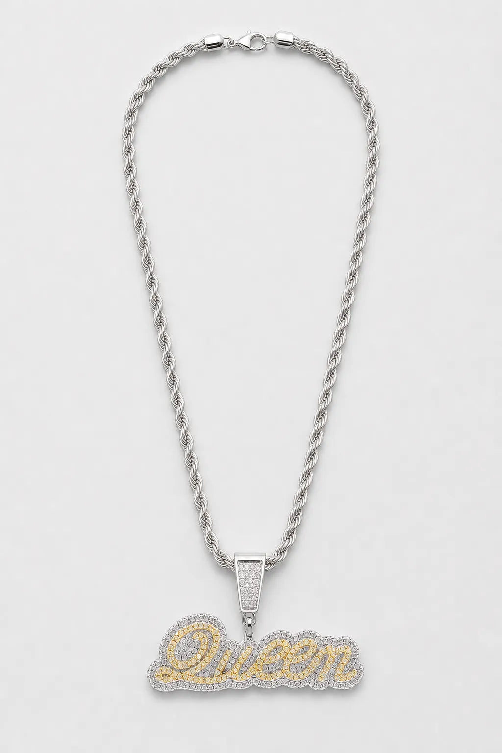Custom Tennis Chain — Personalized Name Pendant — variant — Silver & Gold