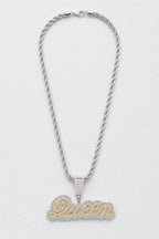 Custom Tennis Chain — Personalized Name Pendant — variant — Silver & Gold