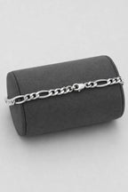 7mm Figaro Bracelet — stand — Silver-tone