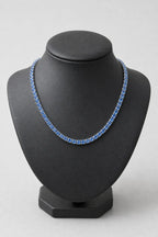Blue Tennis Chain Necklace — stand — Blue-tone