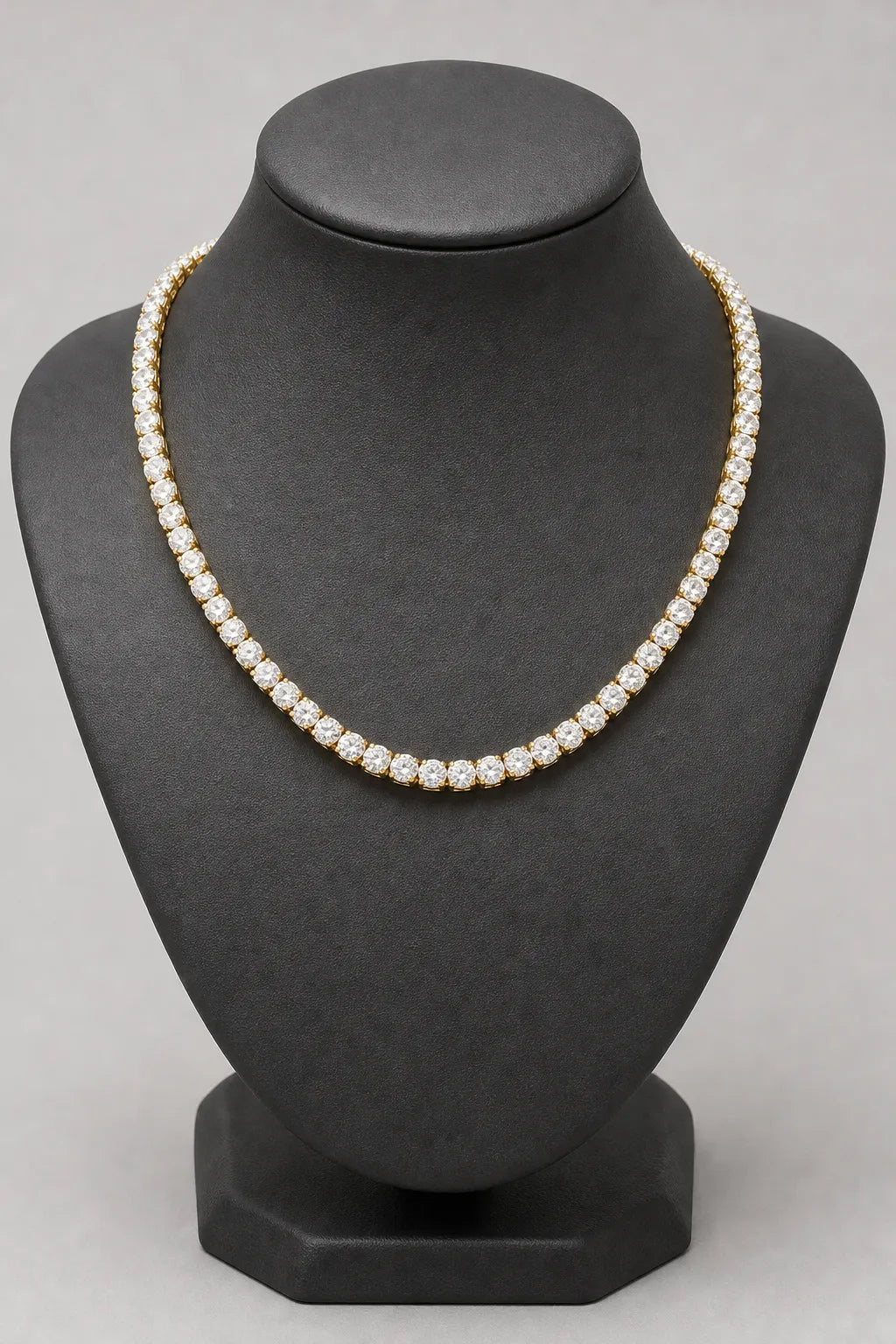 5mm Gold-Tone Tennis Chain — stand — Gold-tone