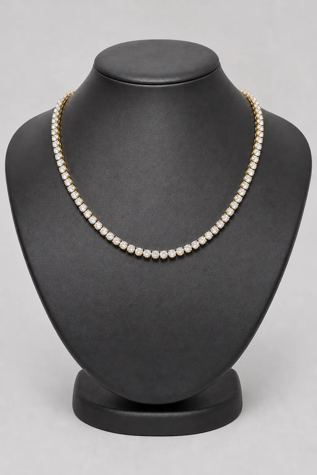 5mm Gold-Tone Tennis Chain — stand — Gold-tone