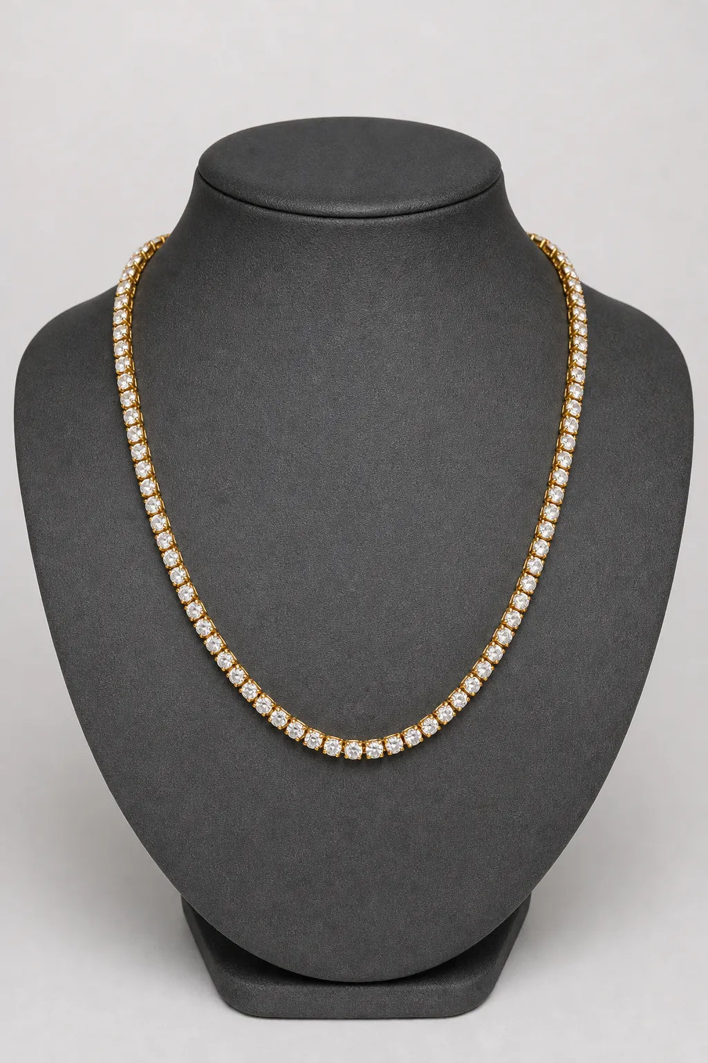 3mm Gold-Tone Tennis Chain — stand — gold-tone