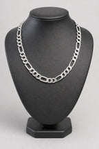 10mm Silver Figaro Chain — stand — silver-tone