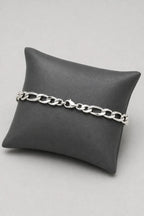 5mm Figaro Bracelet — stand — Silver-tone