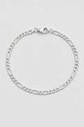 Silver-tone Figaro Bracelet — 20 cm — presentation — Silver-tone