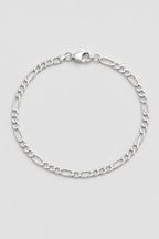 Silver-tone Figaro Bracelet — 20 cm — presentation — Silver-tone