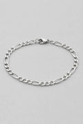 3mm Figaro Bracelet — presentation — silver-tone