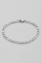 3mm Figaro Bracelet — presentation — silver-tone
