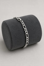 3mm Figaro Bracelet — stand — silver-tone
