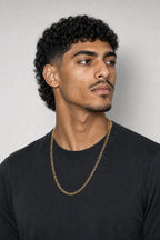 4.5mm Gold-Tone Figaro Chain — worn — gold-tone