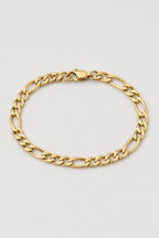 Gold-tone Figaro Bracelet — presentation — gold-tone