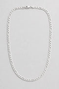 4mm Silver-tone Figaro Chain Necklace — presentation — silver