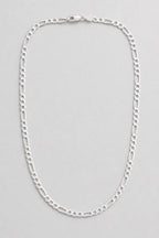 4mm Silver-tone Figaro Chain Necklace — presentation — silver