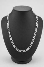 12 mm Silver-tone Figaro Chain — stand — Silver